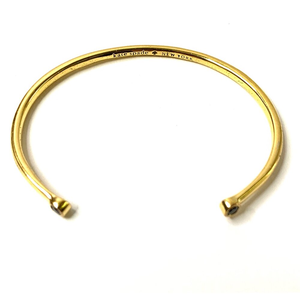 Kate Spade New York Signed - Gold Plated Open Cuff Bracelet